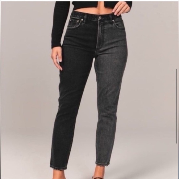 NWT Abercrombie & Fitch The Skinny High Rise Curve Love Two Tone Jeans Size 27/4 - Picture 1 of 13